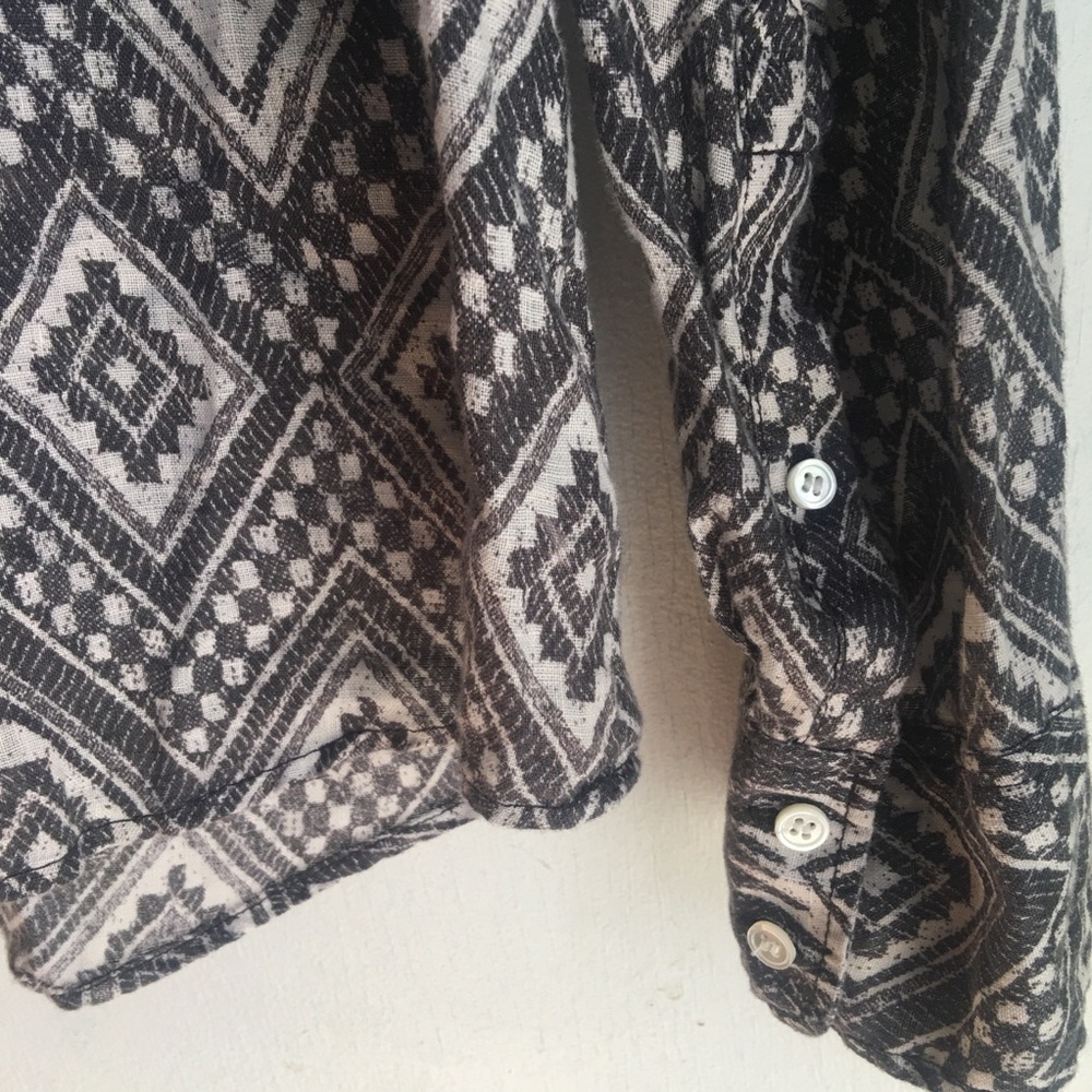 J Crew Large Geometric Aztec Print Button Down - image 7